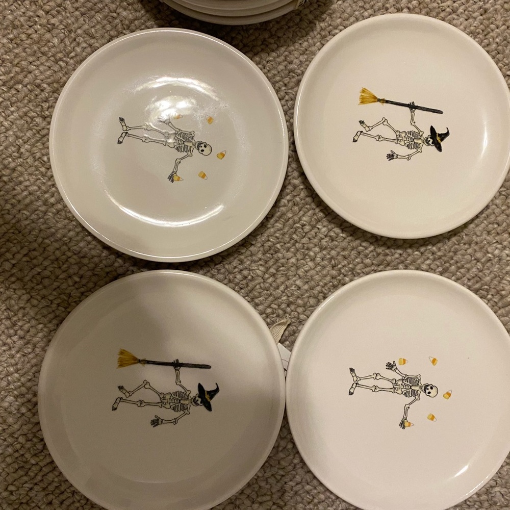 Rae Dunn Skeleton Appetizer Plates